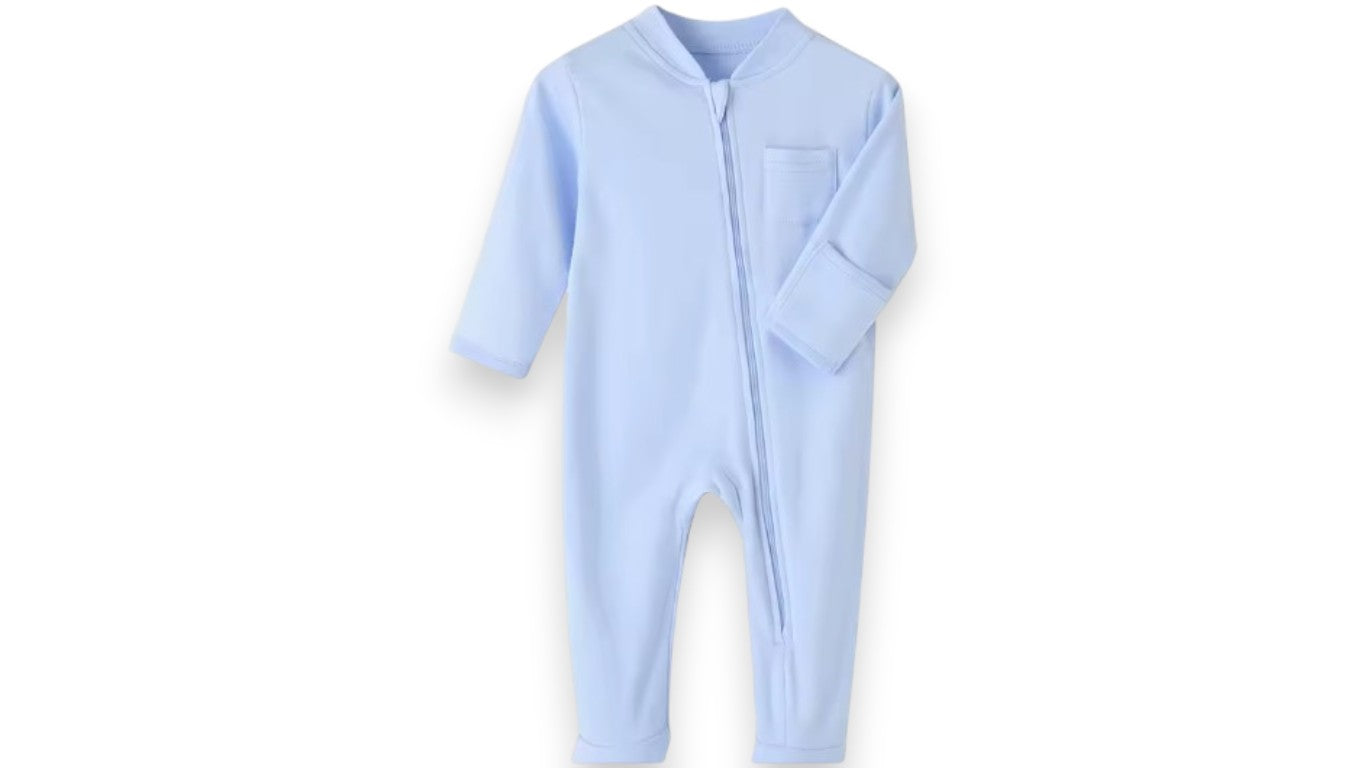100% Baumwolle Neugeborenen Baby Overall – Einfarbiger Zipper Spielanzug mit Füßen für Jungen & Mädchen, Frühling Bodenkleidung in Verschiedenen Farben