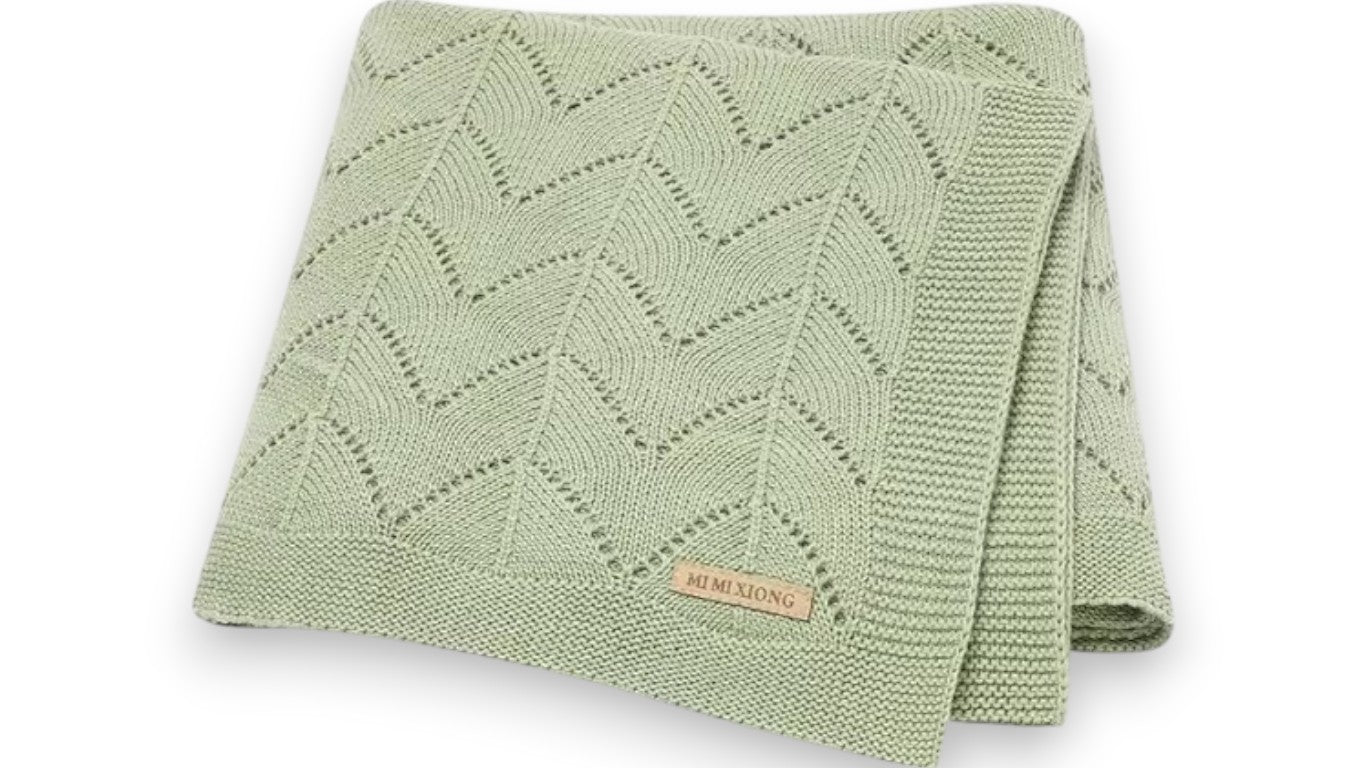 Superweiche Babydecke aus Baumwolle – Strickdecke für Neugeborene, 90 x 70 cm, für Jungen & Mädchen
