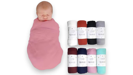 Baby Wickel Tuch aus Bambus-Baumwolle – Einfarbige Wickeldecke für Neugeborene, Sanft & Atmungsaktiv